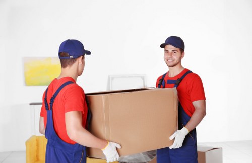 Moving van loaded for domestic or office transport