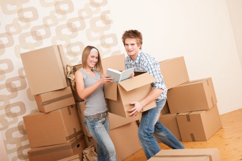Boxes and furniture being prepared for removals in Greenwich