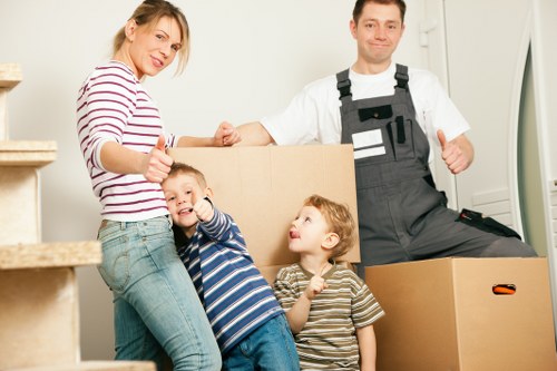 Furniture and boxes prepared for a home move in Greenwich